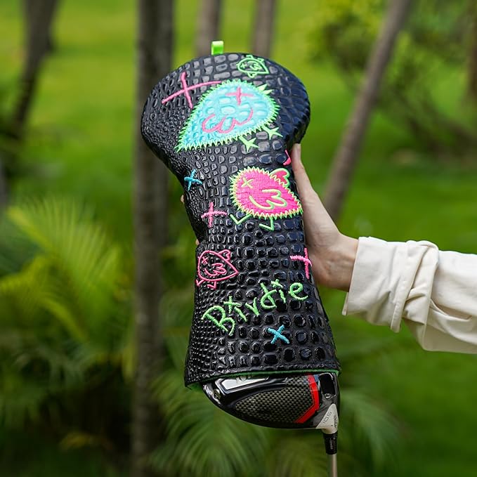 Craftsman Golf DF3 Putter Cover Golf Headcover Center Shaft Birdie Design OZ1 Headcover Mallet Putter Cover with Magnetic Closure for Driver Mid Mallet Putter Heel Shafted