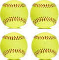 Official Size 12" Softballs - Fastpitch Practice & Training Balls, Leather Covered