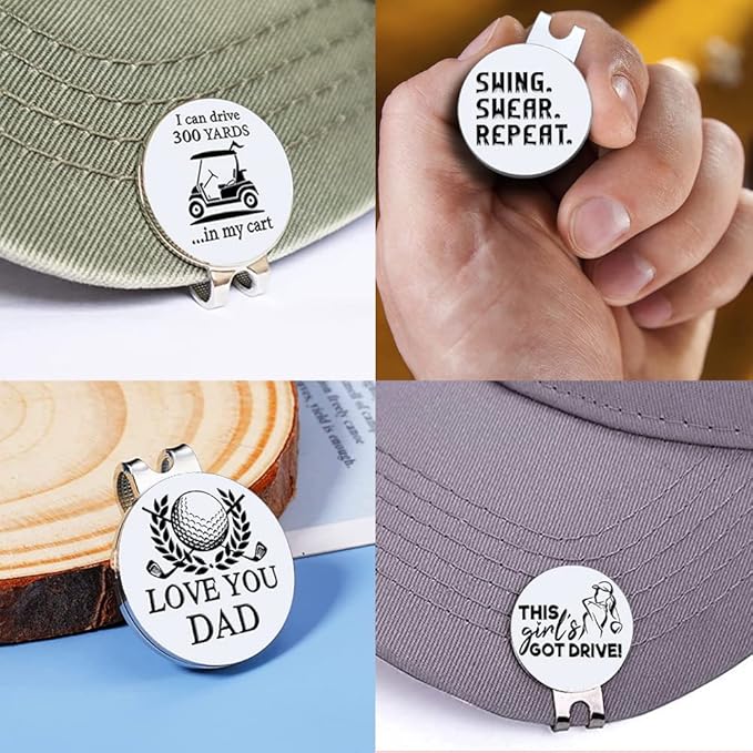 Strong Woman Golfer Ball Marker with Magnetic Hat Clip, Funny Golf Accessories Gifts for Proud Women, Novelty Birthday Gifts for Women Golfer Fan