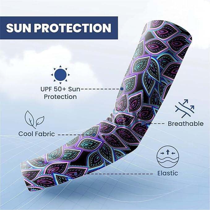 Cooling Arm Cover For Men & Women - Uv Sun Protection Arm Sleeves For Driving Golfing Fishing Cycling Hiking (L)