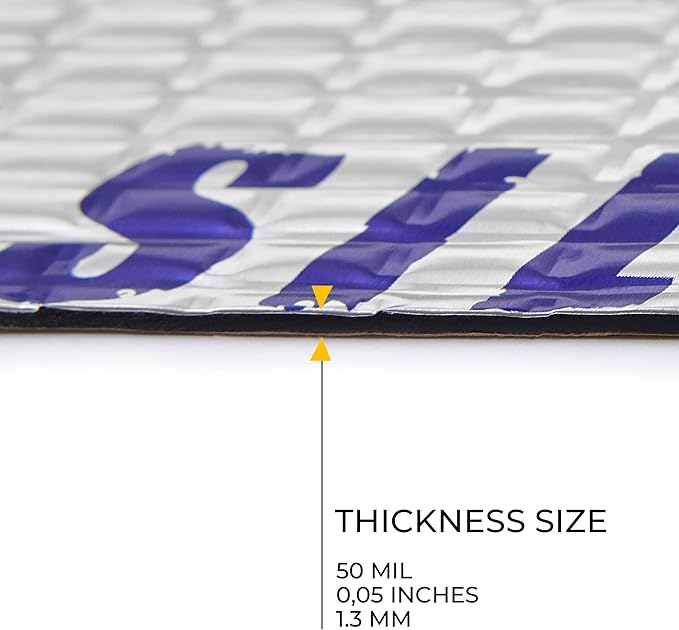 Siless 50 mil (1.3mm) 26 sqft Car Sound Deadening mat - Butyl Automotive Sound Deadener - Noise Insulation and Vibration Dampening Material ( 26 sqft)