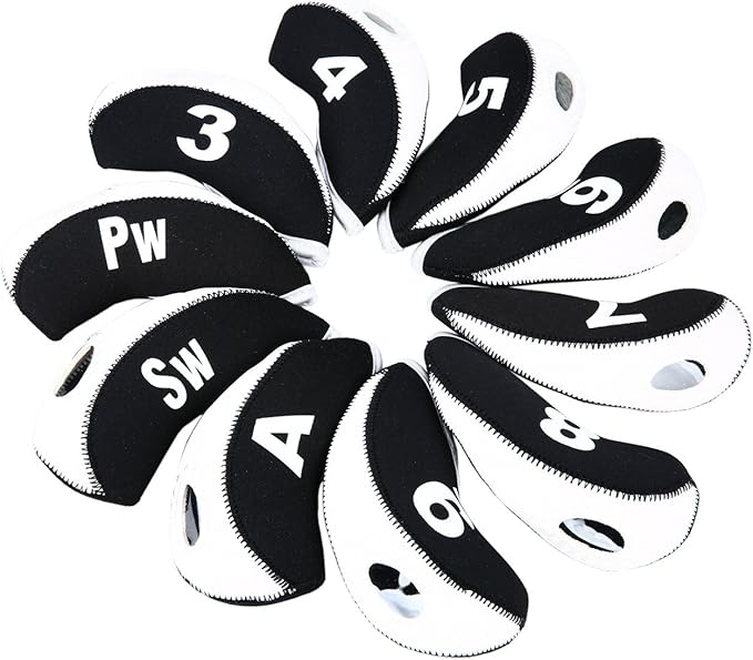 Sword &Shield sports 10pcs/Set Golf Iron Club Head Covers with Numbers Neoprene Top Window Iron Covers