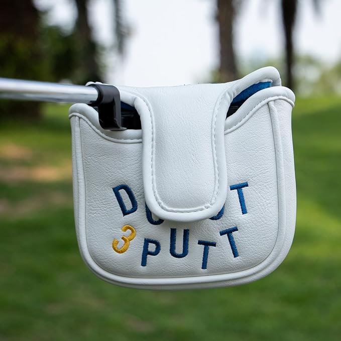Golf Mallet Putter Cover, Golf Club Cover with Strong Magnetic Closure, PU Leather Waterproof Golf Putter Cover Golf Accessories