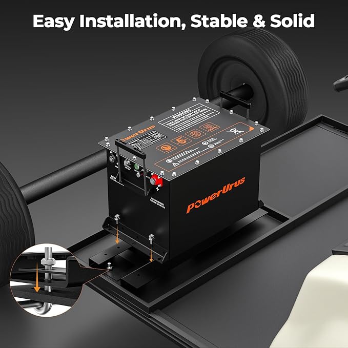 48V 100Ah Lithium Golf Cart Battery, 48V 100Ah LiFePO4 Battery, Built-in Max 300A BMS, with LCD Monitor & Mobile APP & 48V 15A Lithium Battery Charger, 4000+ Cycles, Perfect for Golf Carts