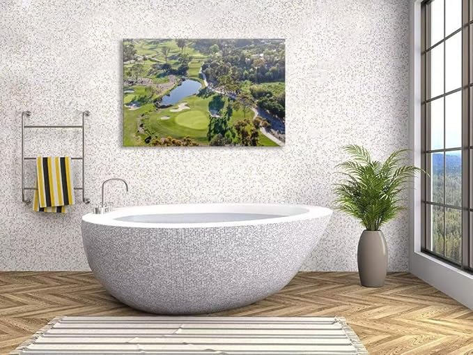 San Diego California Golf Course Wall Art for Living Room Bedroom Bathroom Home Decorations San Diego Golf Course Picture Poster Framed Artwork Canvas Prints Ready to Hang(12''H x 16''W)