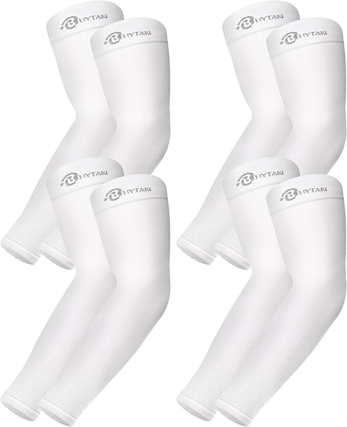 BHYTAKI UV Sun Protection Arm Sleeves, UPF 50 Sports Cooling Arm Compression Sleeves for Men Women Teenager