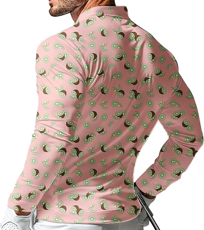Men's Long Sleeve Golf Shirt Quick Dry 3 Button Work Fishing Outdoor Casual Collar Shirt