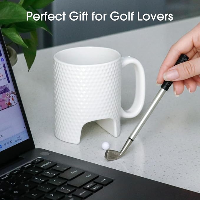 Golf Mug Ceramic Funny Mug & Ballpoint Pen Mini Ball Sets With Golf Shape Novelty Coffee Mug for Business Cup Gifts