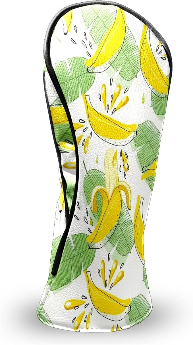 Premium Leather Golf Club Headcovers,Mango Pattern Fits Driver Hybrid Fairway 3/5 Wood,with Scratch-Resistant Lining, Gift for Men and Women