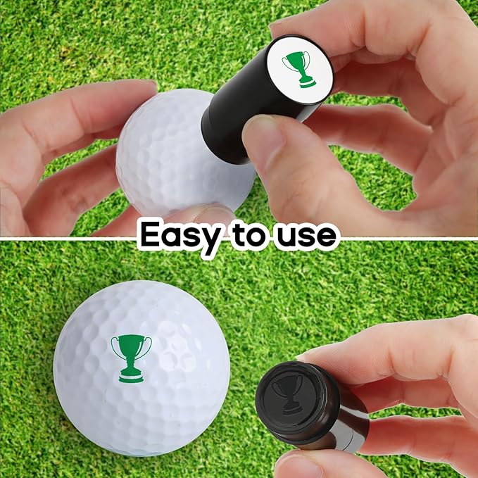 TAOLAVB 2 Pack Professional Golf Ball Stamper, Quick-Dry, Mini Golf Ball Marker with Fun Patterns, Waterproof & Fade-Resistant, Reusable Golf Ball Stamp Suitable for Both Indoor and Outdoor Use