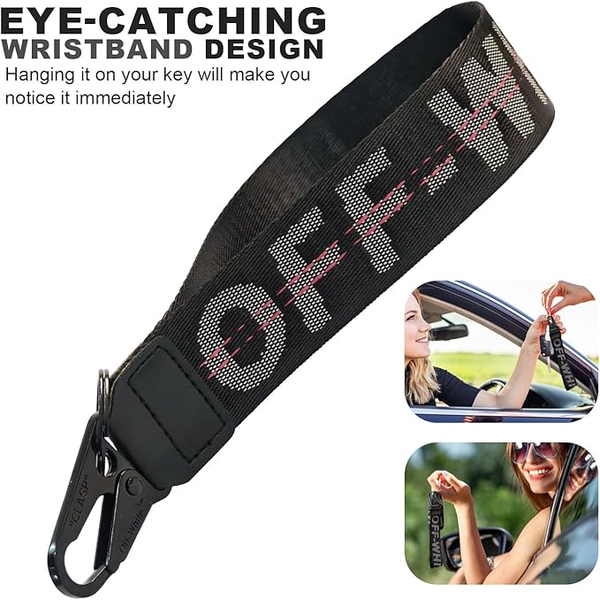 Fashionable Car Key Chain, Fabric Wrist Strap With Key Ring, Can Be Used To Hang Car Keys, Wallets, Jeans Decorations, Key Chain Accessories (Black)