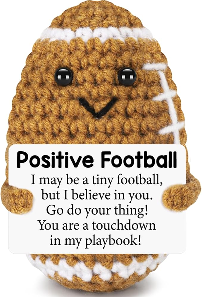 Positive Birthday Gifts for Women, Christmas Handmade Crochet Gift for Men Friends, Inspirational Self Care Thanksgiving Home Decor Present for Mom Dad Son Daughter Sister Coworkers
