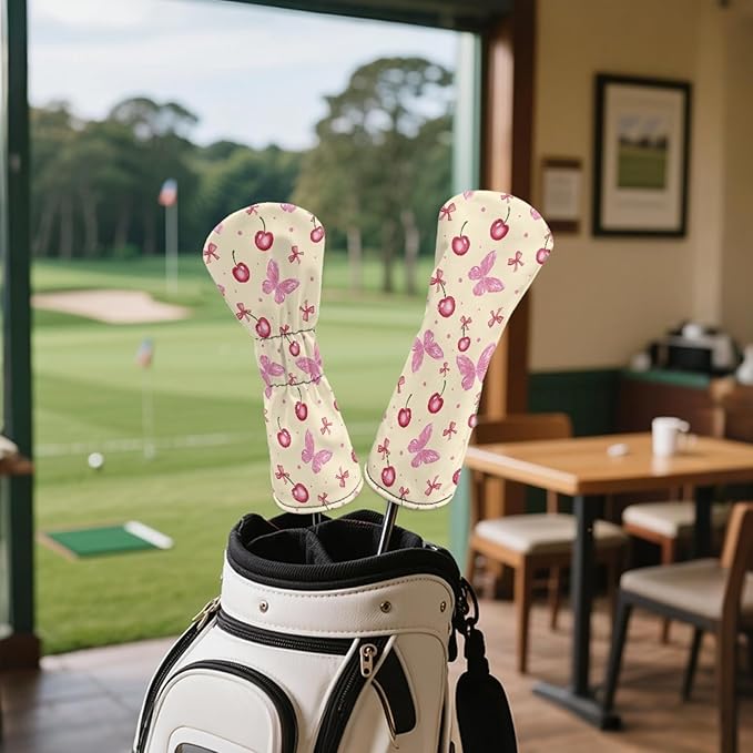 Golf Club Head Covers for Club Protective, Waterproof PU Leather Driver Fairway Wood Hybrid Head Cover