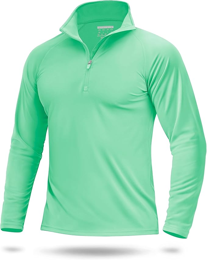 Boladeci Men's UPF 50+ Sun Shirts 1/4 Zip Long Sleeve SPF UV Protection Lightweight Quick Dry Quarter Zip Golf Shirts