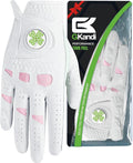 Women Golf Gloves Premium Leather with Magnetic Ball Marker Left Right Hand 1 Pack, Extra Grip for Ladies Comfortable Durable Size Small Medium Large