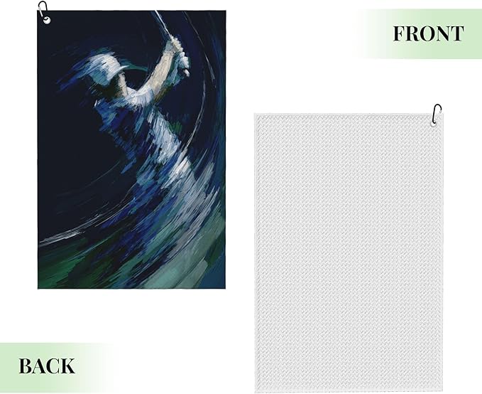 Funny Golf Towel with Carabiner Clip 24"x16" Navy Blue Black Golf Towels for Golf Bags Microfiber Waffle Golf Rag for Disc Balls Clubs Golfs Accessories for Men Women Dad
