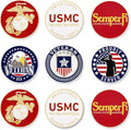PinMart’s Officially Licensed United States Veteran Bundle Pack of 9 Golf Ball Markers - Golf Accessories for Men and Women - Magnetic Veteran Ball Markers Set of 9