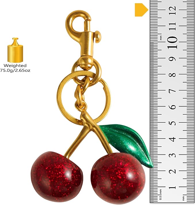 Cherry Bag Charm Purse Handbag Charm Cherry Car Accessories KeyChain Gift for Women Mothers Day Christmas Valentine