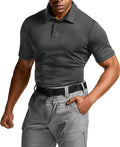 CQR Men's Polo Shirts, Tactical Short Sleeve Golf Performance Shirts, Lightweight Dry Fit UPF 50+ Pique
