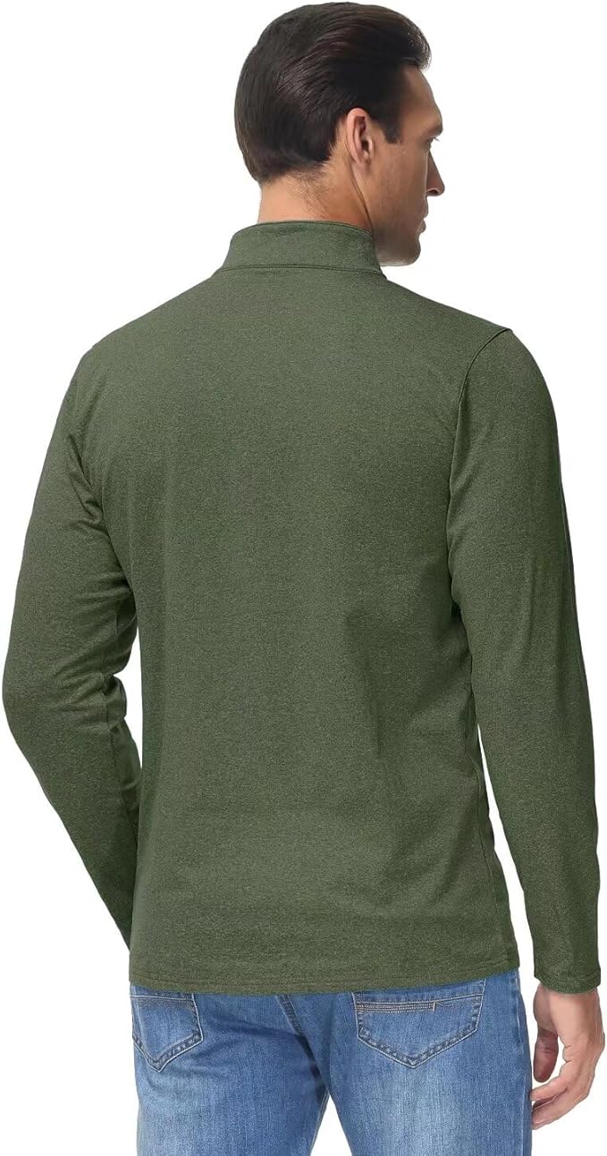 Boladeci Men's Quarter Zip Pullover Premium Fleece Lined Heather Long Sleeve Golf Shirts Midweight 1/4 Half Zip Sweatshirts