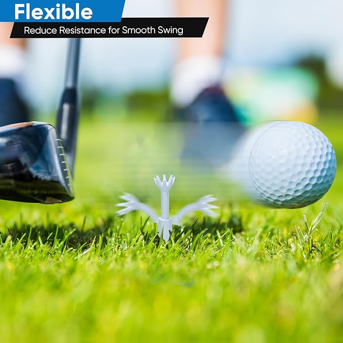 Adjustable Golf Tees - Unbreakable Rubber Golf Tees for Driving Range & Simulator - Essential Golf Accessories for Men Indoor & Outdoor Practice, Durability and Stability Golf Tees