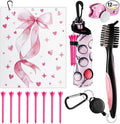 Liliful 12 Pcs Golf Accessories Kit, Include Golf Ball Bag with Hook Towel Tees Magnetic Ball Marker Divot Tool Cleaner Brush for Women Man Gifts