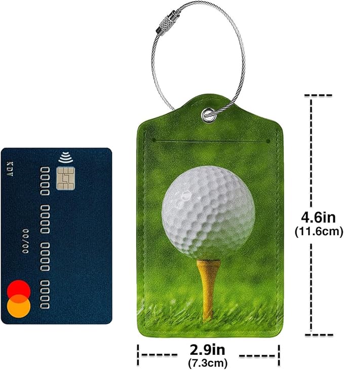 Luggage Tags for Suitcase 2 Pack Golf Ball Luggage Tag with Privacy Flap Name ID Label and Metal Loop for Women Men Teens Travel