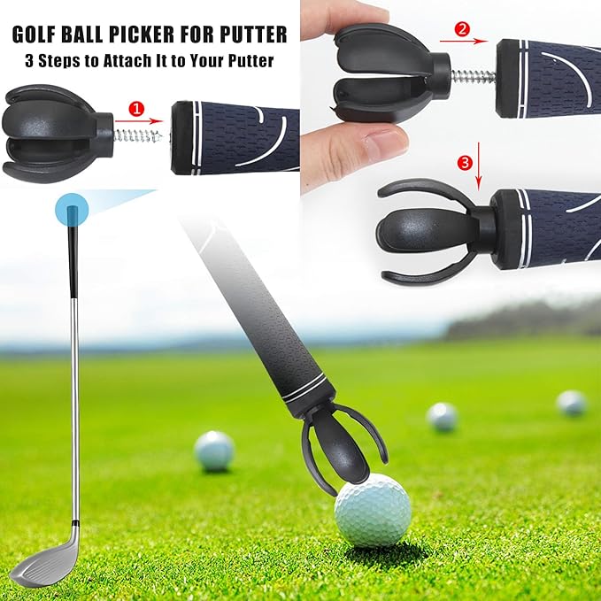 Golf Ball Retriever for Water Telescopic, 9Ft/12Ft Stainless Steel Ball Retriever Tool Golf Ball Grabber