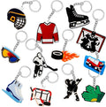 Batiyeer 36 Pack Hockey Keychains Bulk Party Favors Sports Ball Key Chains Funny Keyring Gifts for Women Men Birthday Supplies