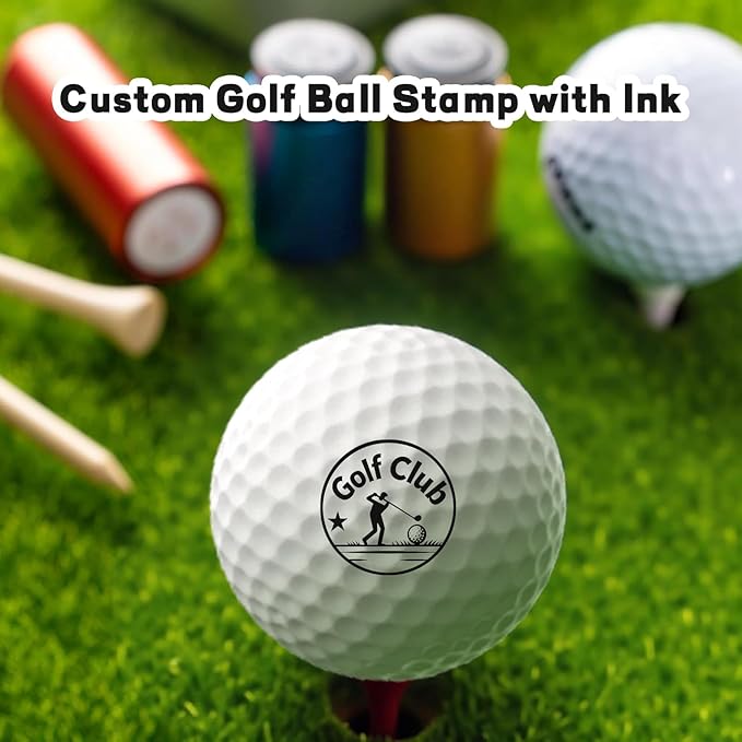 Golf Ball Stamp, Personalized Golf Ball Stamp with Metal Storage Case, Golf Ball Stamp Markers,Reusable Waterproof Golf Ball Marking Gift for Men Golfer & Dad Husband, Golf Balls Stamp