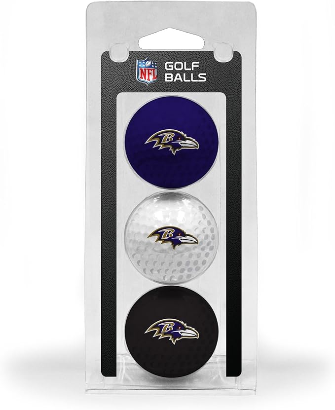 Team Golf NFL Regulation Size Golf Balls, 3 Pack, Full Color Durable Team Imprint