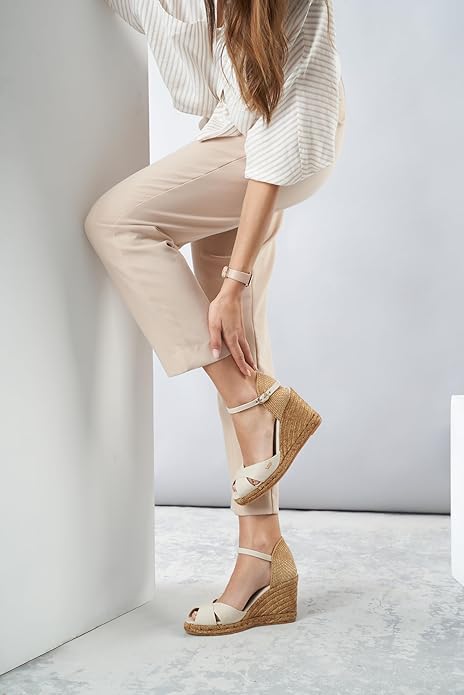 VISCATA Aiguablava Canvas Wedges with Ankle Strap