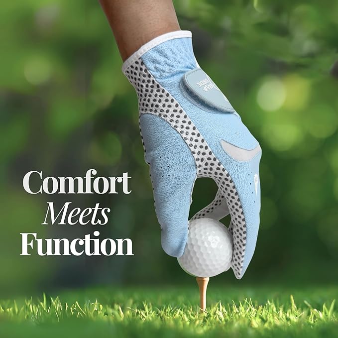 Golf Gloves Both Hands Women's 1 Pair Lightweight Non-Slip Silicone Extra Grip All Weather Girls Ladies Sports Tennis