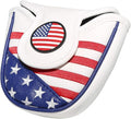 Golf Putter Cover USA Mallet Putter Headcover with Magnetic Closure Leather Golf Club Covers for Most Brand