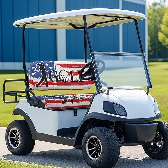 Fashion Print Golf Cart Seat Covers 2 Passenger Golf Cart Backrest Cover Golf Cart Seat Towel Gift for Friends