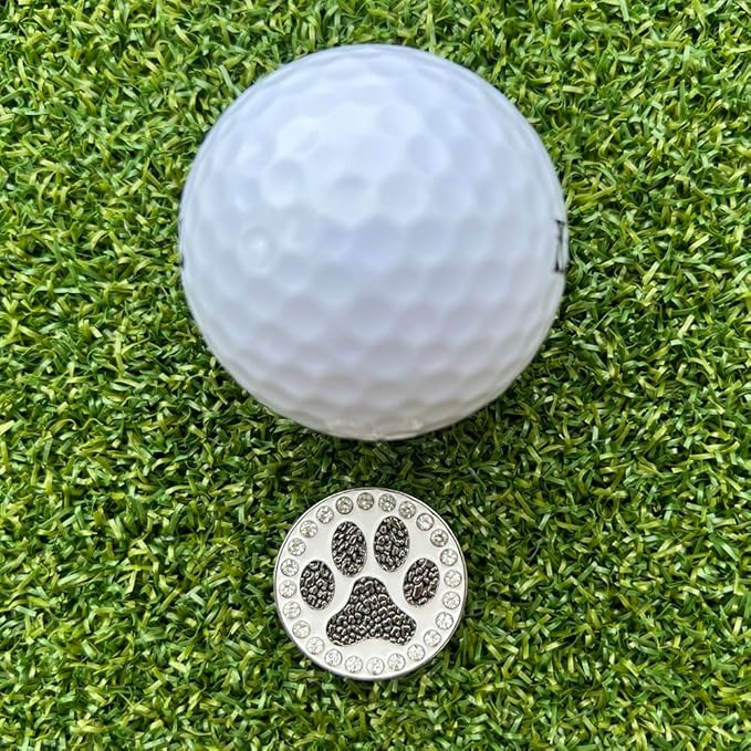 Giggle Golf Bling Golf Ball Marker Pack with Hat Clip – Animal Print Sparkly Markers for Women Golfers (Zebra, Tiger & Paw Print) – Fun Wild Golf Gift Set