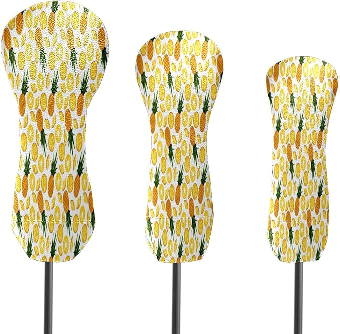 Golf Club Head Cover Waterproof Leather for Driver & Fairway Wood, Driver Headcovers, Golf Accessories for Men Women, Anti-Scratch, Golf Gift for Golfers, 1/3/5 Wood Cover Yellow Sunflowers Bee