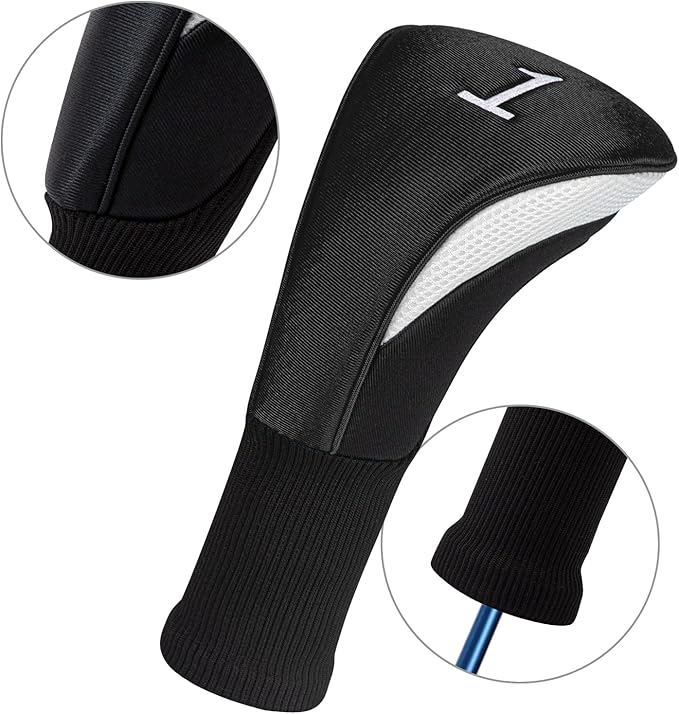Golf Head Covers for Fairway Woods Driver Hybrids 5 Pieces Nylon Mesh Sports Fan Golf Club Headcovers-Golf Accessories for Men Women.