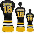 Golf Headcovers Happy Gilmore Golf Club Head Covers Advanced Embroidery Premium Leather Driver Headcover Fairway Wood Covers Hybrid Head Covers, Golf Mallet Blade Putter Cover