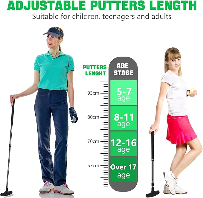 Golf Putter, Golf Clubs for Men & Women, Mini Putter, Club Golf Set, Bucket Golf Game, Two-Way Putters Includes Ball, Cup with Flag