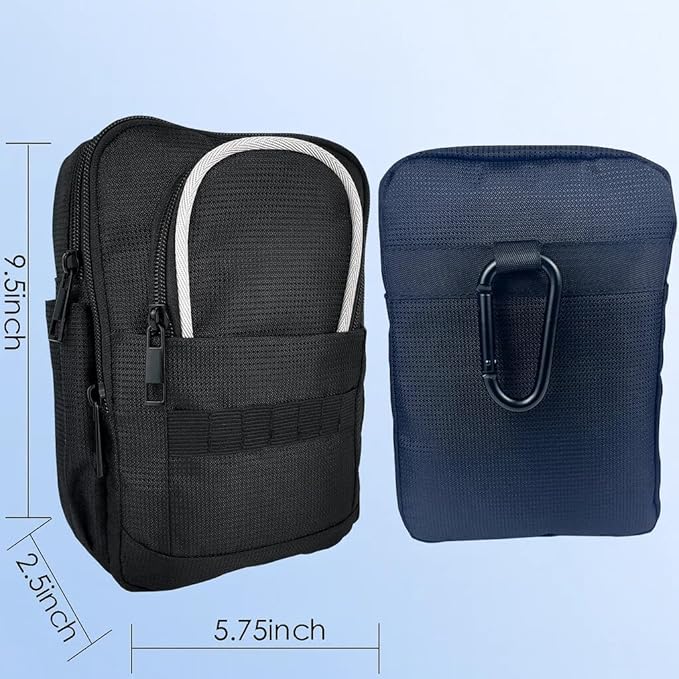 Golf Valuables Pouch & Golf Ball Carrier Bag with 3 Zipper Pockets, Holds 20–25 Balls for Tees & Accessories (Men & Women)