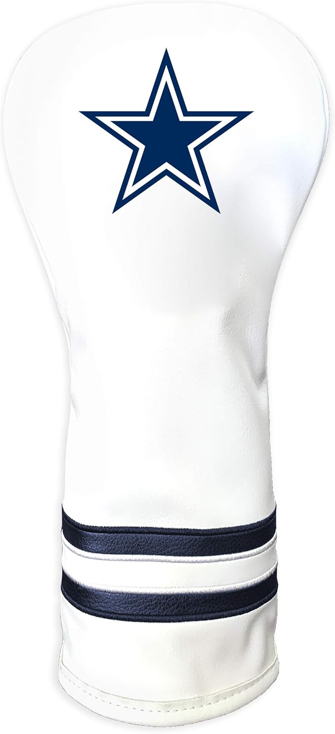 Team Golf NFL White Vintage Fairway Golf Club Headcover, Form Fitting Design, Retro Design