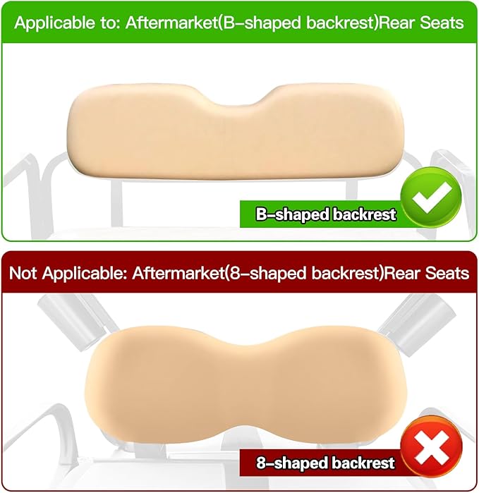 NOKINS 4PCS Golf Cart Seat Covers Kit, Front and Rear Seat Covers Fits Club Car Precedent Standard Seat Cushion, Club Car Vinyl Seat Covers Accessories, No Staples (Brown Brown 8438)
