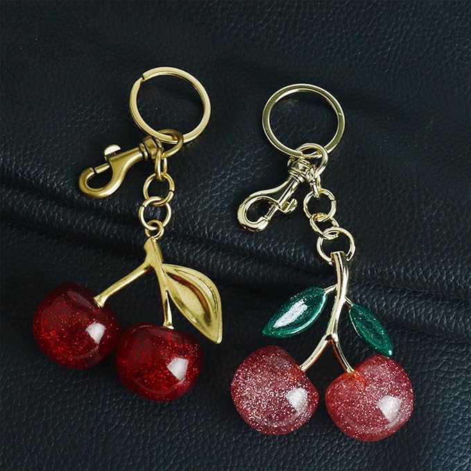 Fruit Bag Charm Purse Charms Keychain Strawberry Cherry Accessories Keychain For Women Birthday Valentine Day Gifts