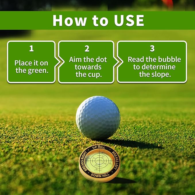 High Precision Golf Green Reader Funny Ball Marker Golf Putt Training Aid Bubble Level Golf Accessories Gifts for Men Women