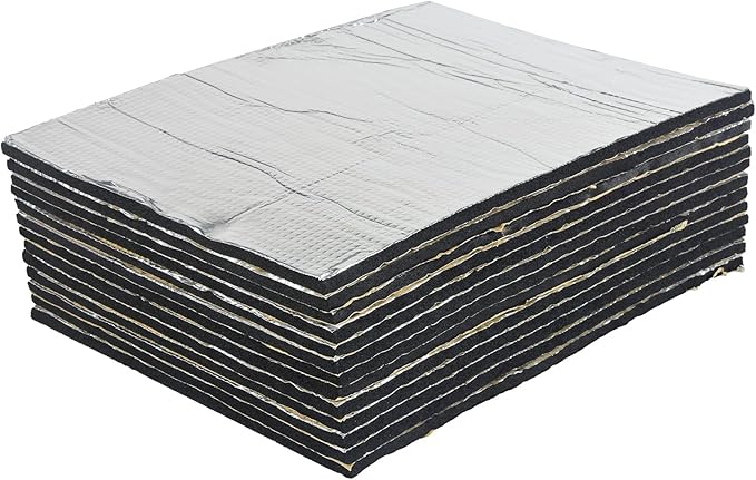 Car Sound Deadening Mat 394mil 18sqft - Automotive Hood Insulation Pad - Self-Adhesive Auto Audio Heat Shield Sound Dampening Foam Board Aluminum for Door Floor