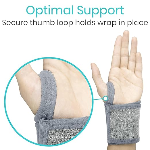 Vive Wrist Wrap Braces (2 Pack) - Tendonitis Support for Carpal Tunnel Arthritis - Sprained Pain Protection Sleeve - Weightlifting & Calisthenics Compression Stabilizer for Women, Men - Adjustable