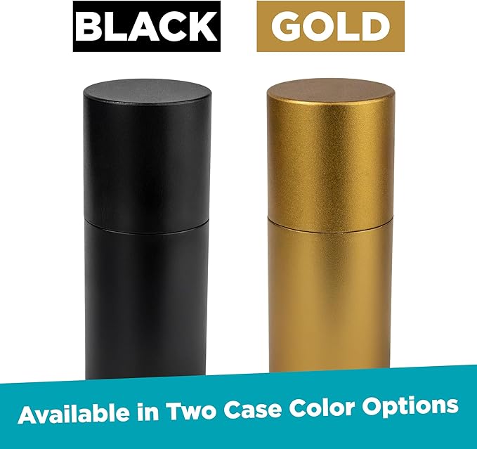 Custom Golf Ball Marker Stamp with TiteSeal™ Technology Bundle - Metallic Box with Golf Ball Stamp + Refill Ink Bottle - Gold Case