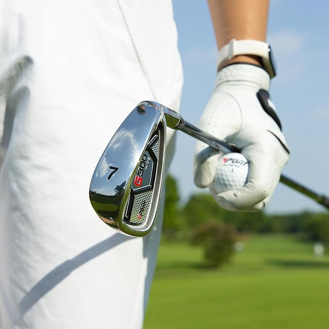PGM 18 Pieces Men’s Golf Club Set 12pcs Clubs – Titanium #1 Driver, Draw-Biased Hybrid, High-Strength Irons, Forgiving Putter, Stand Bag with 5 Head Covers