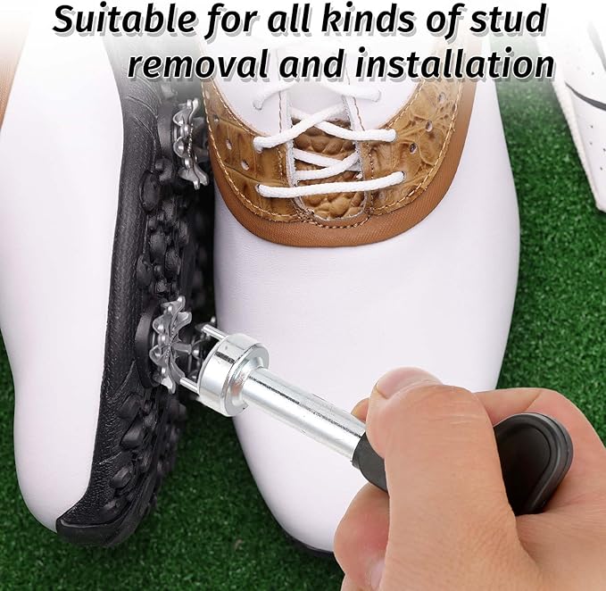 Mozeat Lens Golf Shoe Spikes Wrench Stainless Steel Multifunction Golf Shoes Cleat Wrench Adjustment Cleat Key Universal Spike Shoes Replacement Tool